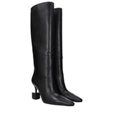 Jacquemus Black Leather High Heel Boots